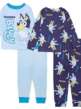 Bluey Kids 2-Pack Pajama Set in Light Blue and Navy
